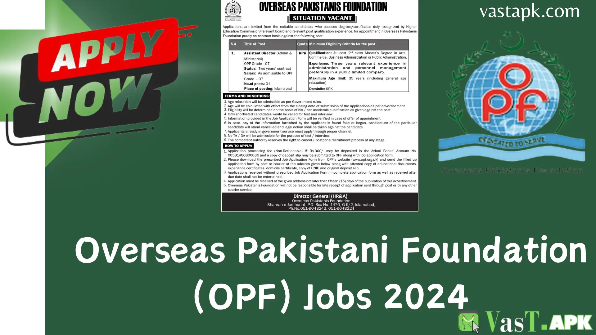 Overseas Pakistani Foundation (OPF) Jobs