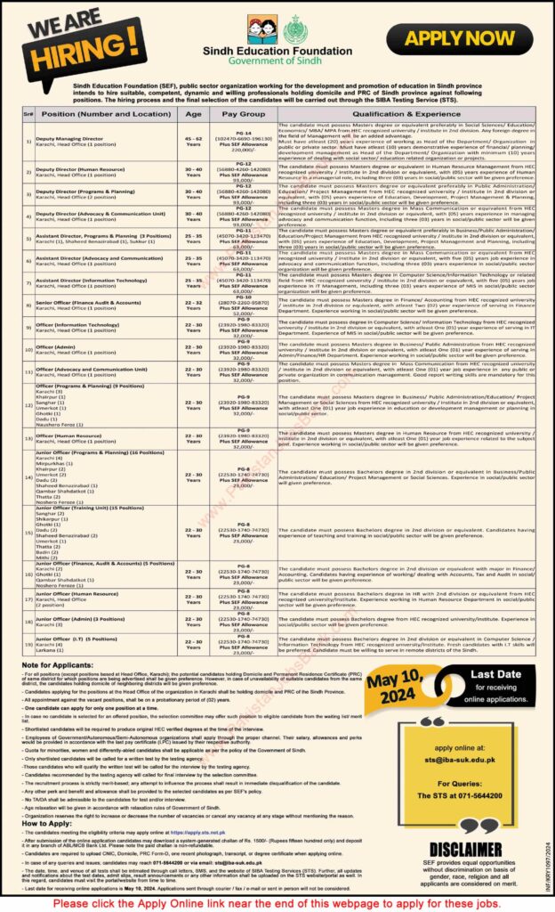 Sindh-Education-foundation-Jobs